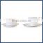 Fancy white bone china ceramic tea cup and saucer wholesale