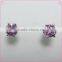 Novel Design Beautiful Pink Zircon Earring & Rhinestone Decoration Gunblack Copper Earring Set