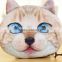 creative lovely cartoon 3d solid cat face expression 12x13cm plush mini change coin bag, ladies' zipper small money purse