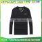 Wholesale cheap price men's 100%cotton long sleeve v neck plain t shirt