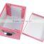 Handmade paper cd box customized cardboard storage foldable box with metal handle
