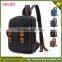 Personality soft canvas leather backpack schoolbag men and women chest bag