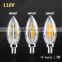 E12 E14 Dimmable LED Filament 4w Candle Lamp 2w 4w 6w with CE RoHS