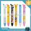 Bottom price most popular logo multi color plastic ballpoint pen