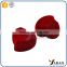 New style heart shape red flocking jewelry packaging box