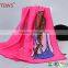 Rose Red Fashionable 100% Acrylic Wool Scarf Long Shawls for Trendy Women Young Noble Ladies