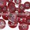4 Holes Fancy DTM Red Natural Corozo Nut Buttons