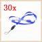 Lot of 30 x BLUE Neck Strap Lanyard for Mobile Cell Phone Card Badge Camera