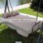 Outdoor 3 Person All-Weather Swing Bed Patio Daybed with Pillow