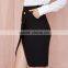 Girls Black Front Split OL style Fitted Short Skirt