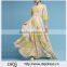 High Design Elegant Floral Printed Balloon Sleeve Back Zip Ladies Maxi Silhouette Dress