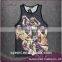 Custom sublimation skull gym vest stringer printing tank top for man