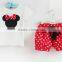 S80002T, baby Clothing sets , Summer New Children Girl's 2PC Sets Skirt Suit dots skirt dots pants girls cartoon clothes