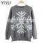 2016 New Style Beaded Snowflakes gray Jumper holiday ugly christmas sweater for women
