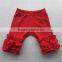 Hot sale children's autumn trousers kids red polka dot cotton leggings baby girls ruffle icing capri pants