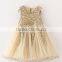 Ivory Gold Sequined Glitter Tulle Princess Girl Toddler Baby Dress 1st Birthday outfit Flower Girl Dress Holiday sets