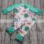 High quality cheap discount baby clothing set pink flower print kids girl 2pcs boutique outfit long sleeve t-shirt pants clothes
