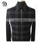 new design check wool men bomber jacket with contrast sleeve