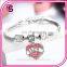 European fashion family member alloy diamond heart bracelet