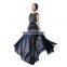 Charming A Line Sleeveless Floor Length Ruffle Bateau Chiffon Beaded Hollow Zipper Backless Women Prom Dress