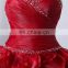 Red Sleeveless Sweetheart Elegant Floor Length Evening Gowns Lace-up Beaded Sequins 2018 Piping Quinceanera Dresses