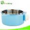 Hanging plastic dog bowl on the cage, inner stainless steel mixing bowl, dog feeder