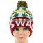 Factory Price 100% Acrylic Two Layers Knitting Jacquard Custom Beanie Hat