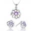 Crystal diamond charms choker necklace jewelry set