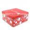 Top grade custom design printed square metal tin box with lid