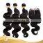 best quality factory price and wavy style unprocessed virgin brazilian hair with closure