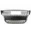 Chrome Frame Black Mesh W/Chrome Rings RS5 Style Grille Fit 09-11 for Audi A5 S5