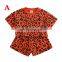 2019 summer girls' clothing sets short sleeve crop tops and shorts leopard print suit