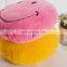 Round Stuffed Plush Fur Pink Happy Emoticon Smiley Emoji Cushion Face Pillow Cute Soft Toy Doll Gift for Kids and Adult