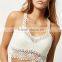 Ladies Fashion Summer Wear New Look white crochet bralet sexy crop tops for women