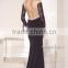 2015 Spring Elegant Black Sheath Smooth Sweetheart Floor Length Evening Dress