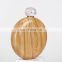 Outdoor Custom Small Luxury Flat Shaped Whisky Perfume Sublimation Wooden Round Hip Flask