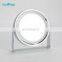 LED Adjustable Cosmetic Mirror Magnifying Round Mirror Chrome Freestanding Light