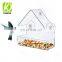 Clear Acrylic Wind Bird Feeder  Birdhouse Mixed Seed with Tray for Viewing