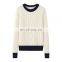 100% Knitted Winter Pullover Sweater for Women New Thickened round Neck O-Neck Cashmere Solid Pattern Casual Style Front Logo