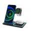 Universal Desk Multi Function Portable Foldable Phone Fast Charging Station 15W 3 In 1 Wireless Charger Pad For Iphone