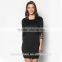 China dress wholesale women black color long sleeve jersey dress cotton dress D328