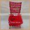 C133B lastest flower decoration red tulle wedding cheap chair covers for sale
