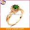 Mens natural stone emerald gold 18k ring russia