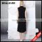2015 lastest fashion solid sleeveless black voile casual factory price summer velvet dresses