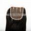 16years professional hair factory wholesale price virgin Indian temple hair top closure silk base closure