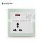 wall switch manufacture BS standard glass panel 2 gang 13A electrical socket