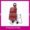 Promotional folding shopping trolley bag with 2 wheels