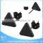 ZS20362 surgical steel needle earrings mens black dull polish triangle stud earrings