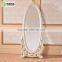 Decorative White Silver Oval Wooden French European Classic Baroque Style Bedroom Large wooden vintage mirror