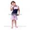 wholesale boutique outfit for baby girl ruffle pink bib top matching sets ruffle black dot pants summer children clothes